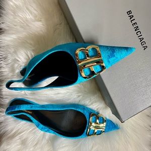 Balenciaga leather crush velvet shoes 💯auth